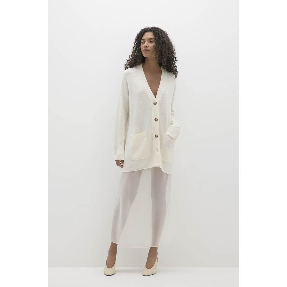 NakedCashmere Adelina button-up cashmere cardigan in ECRU OS